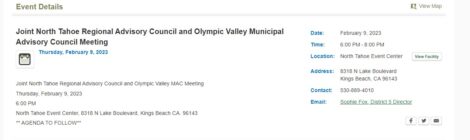 Olympic Valley MAC meeting - Palisades Tahoe Traffic